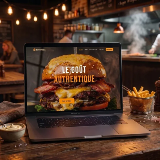 Aperçu du châssis site web pour fast-food gourmet Burger Craft