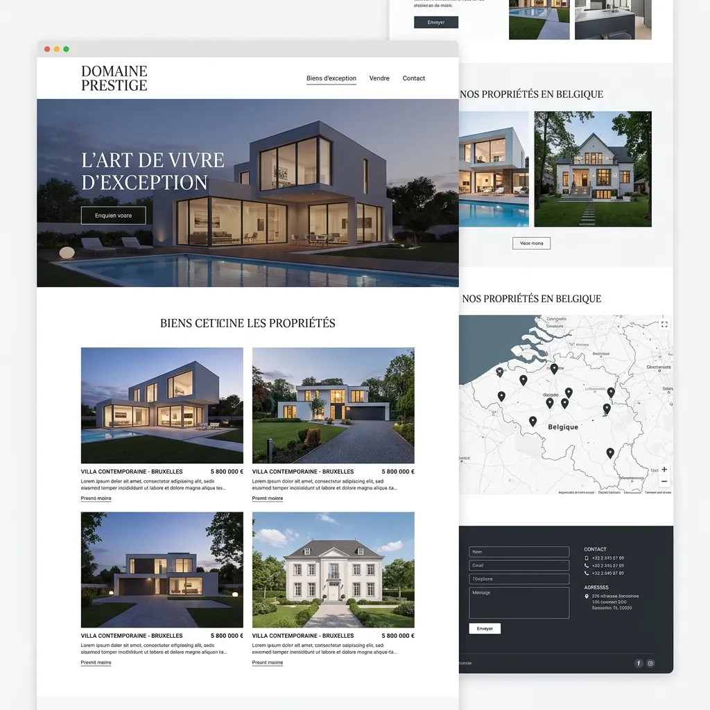 Vitrine immobilière de luxe template site web Domaine Prestige