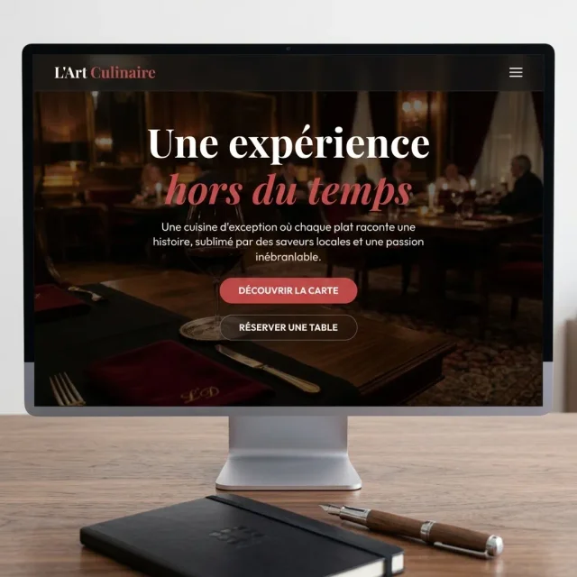 Aperçu du châssis site web pour restaurant gastronomique L'Art Culinaire