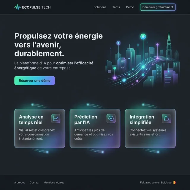 Landing page futuriste pour startup tech EcoPulse Aero